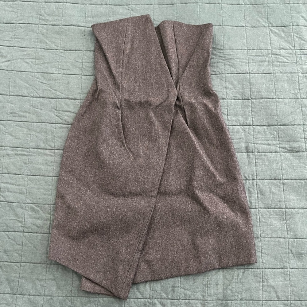 Hache grey wool strapless dress with pleating size 40